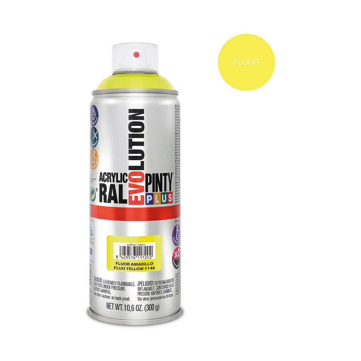 Sprejfärg Pintyplus Evolution F146 400 ml Fluorescerande Gul - 2