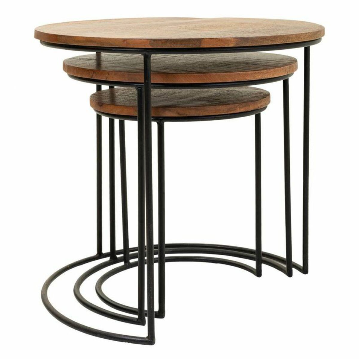 3-bordsset Alexandra House Living Naturell Järn Mangoträ 53 x 54 x 53 cm - 3
