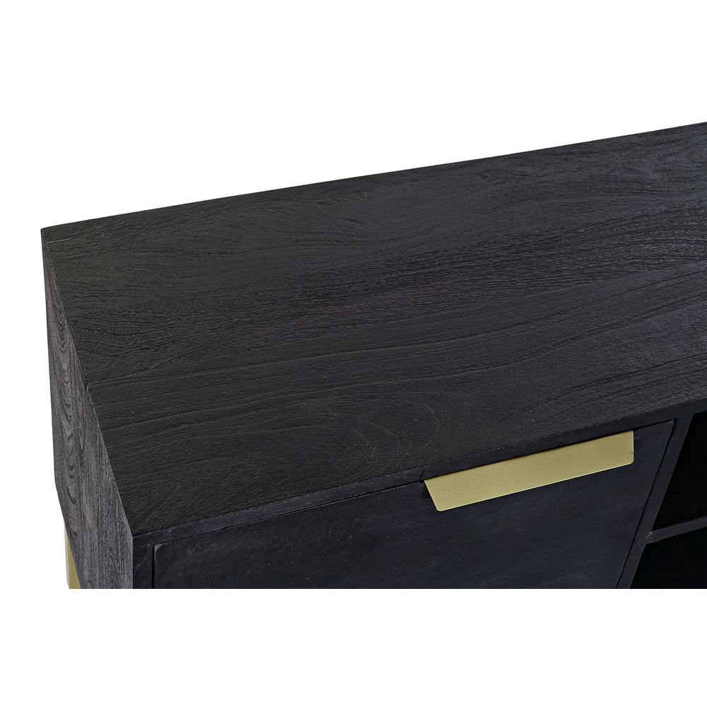 TV-möbler DKD Home Decor Svart Metall Gyllene Mangoträ (147 x 40 x 51 cm) - 2