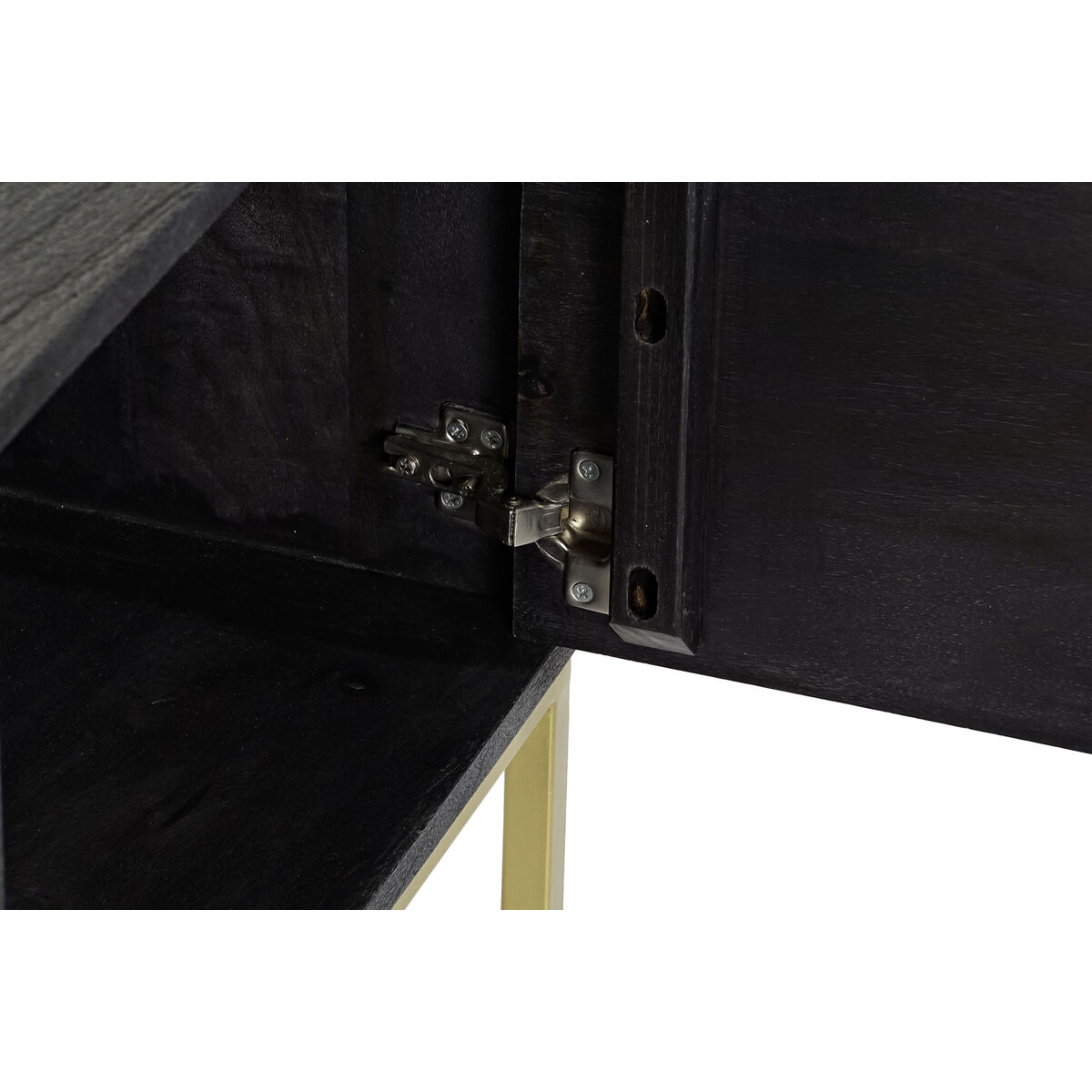 TV-möbler DKD Home Decor Svart Metall Gyllene Mangoträ (147 x 40 x 51 cm) - 15