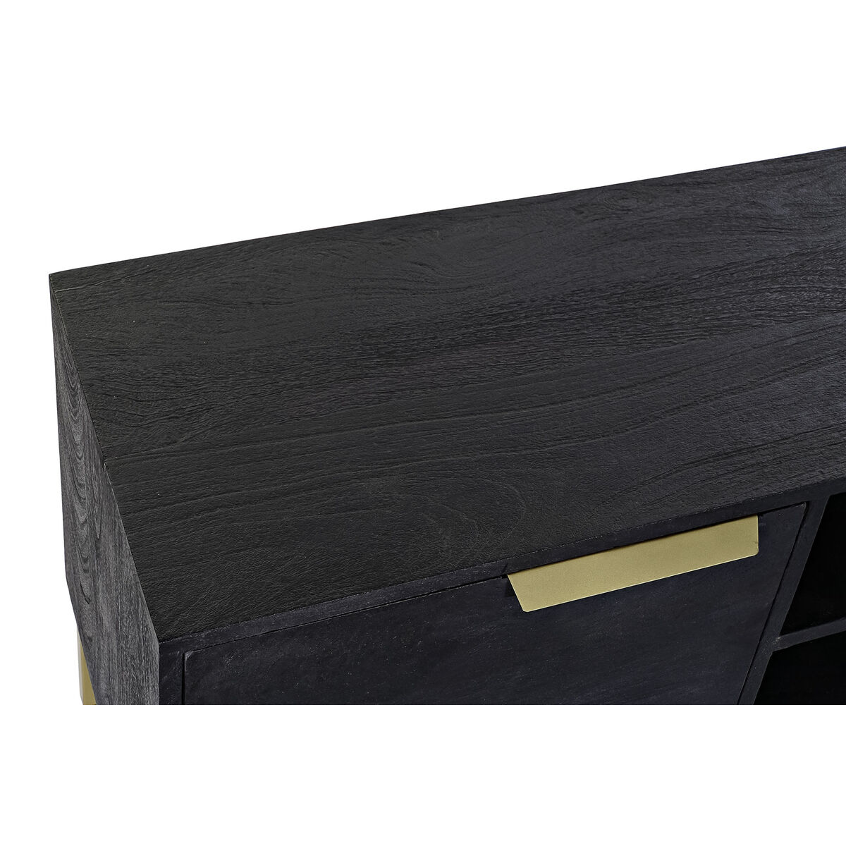 TV-möbler DKD Home Decor Svart Metall Gyllene Mangoträ (147 x 40 x 51 cm) - 16