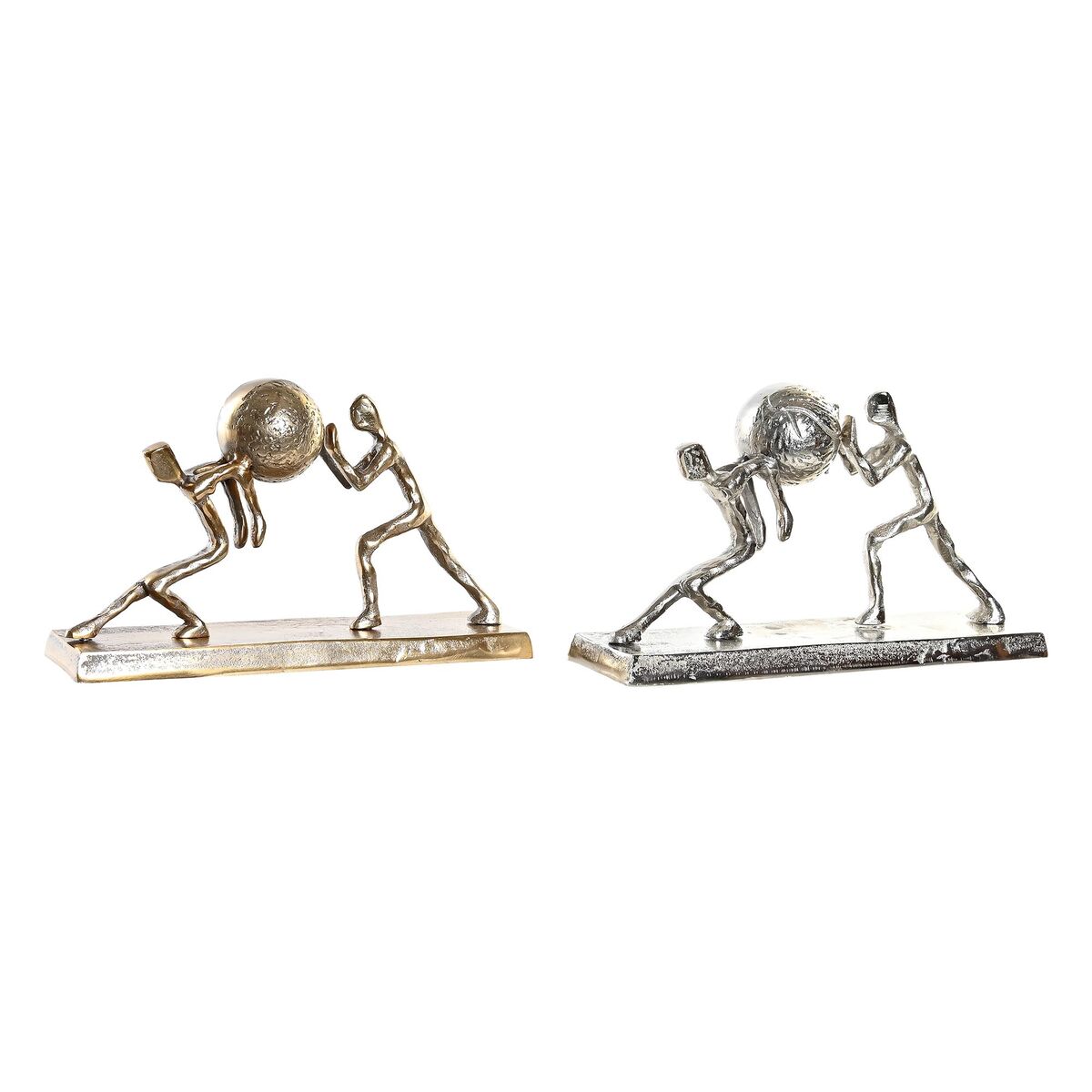 Prydnadsfigur DKD Home Decor 33 x 10 x 19 cm Champagne Silvrig (2 antal)