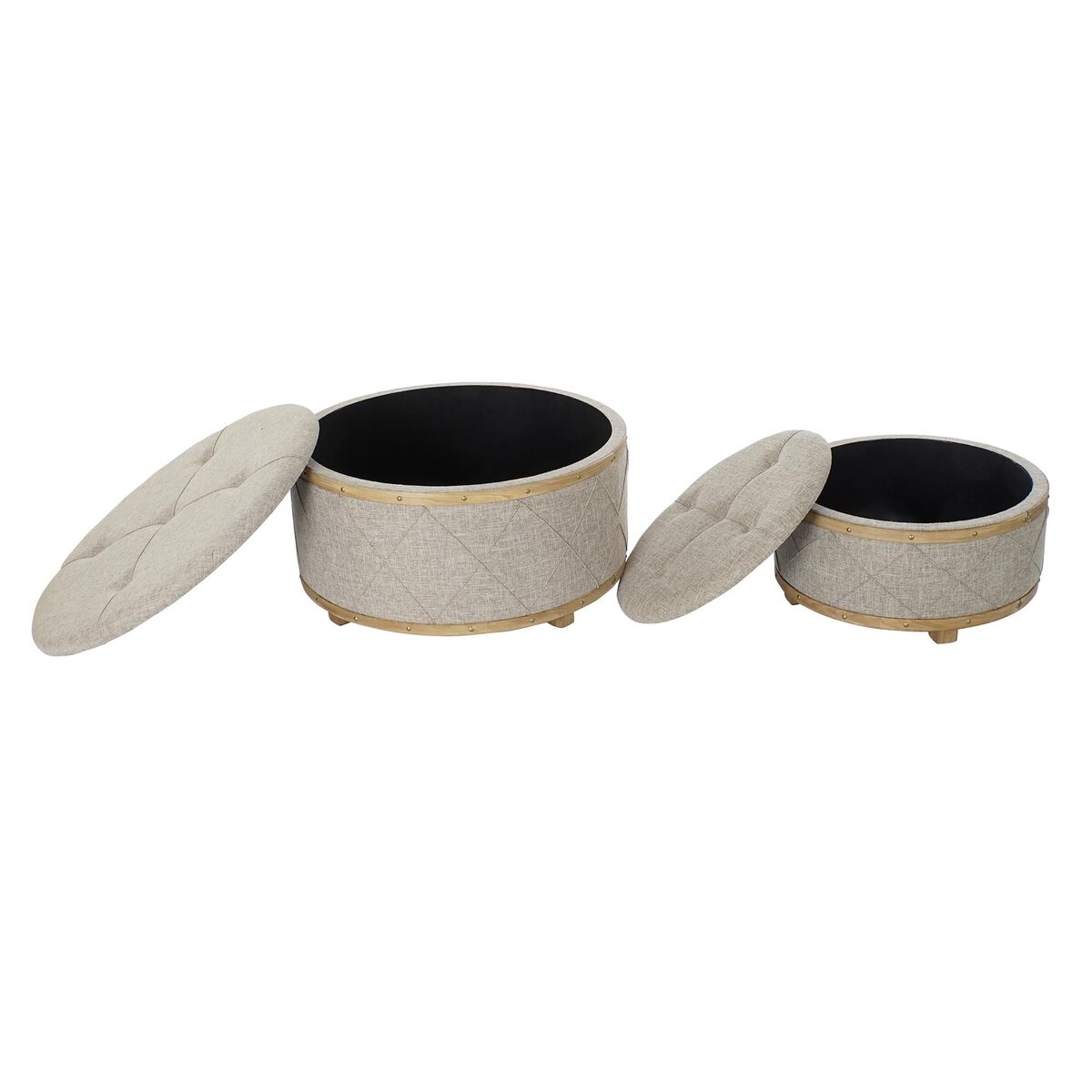 Förvaringskista med sits DKD Home Decor Beige Trä Metall 30 x 40 cm 80 x 80 x 43 cm - 3