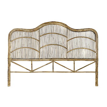 Sänggavel DKD Home Decor Vit Naturell 178 x 4 x 128 cm
