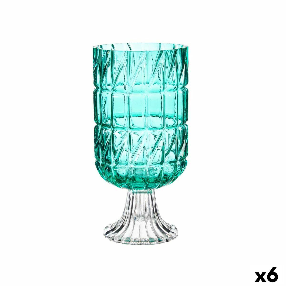 Vas Gravyr Turkos Glas 13 x 26,5 x 13 cm (6 antal) - 4