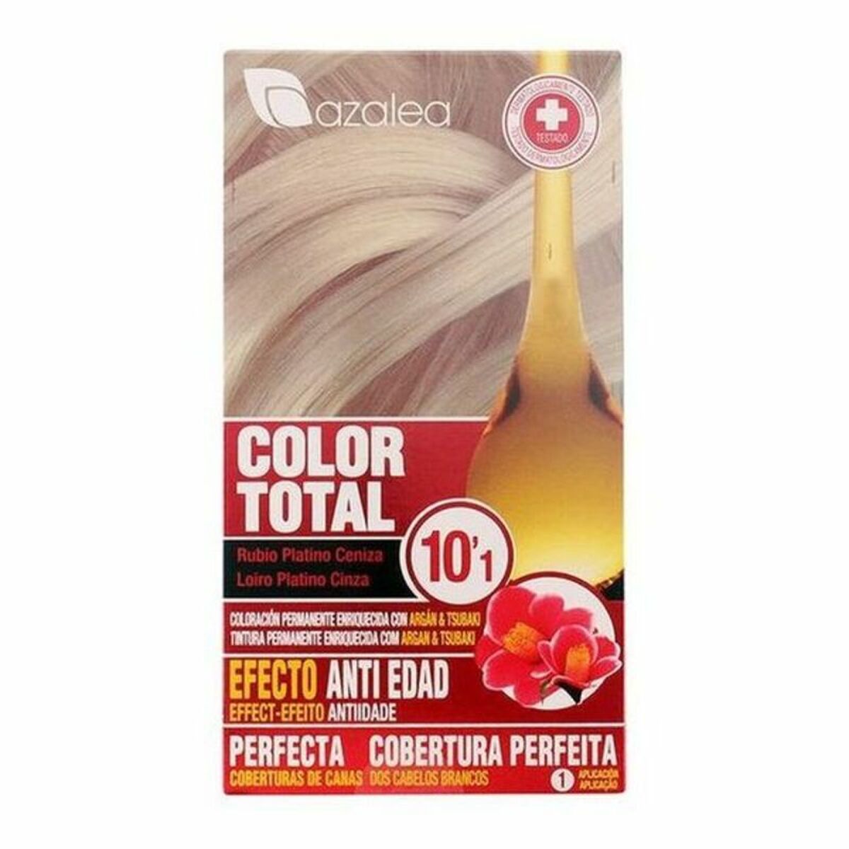 Permanent Anti-Ageing färg Azalea Color Total Ljust platinablont Platinablont Nº 10,1-Rubio Platino Ceniza (1 antal)