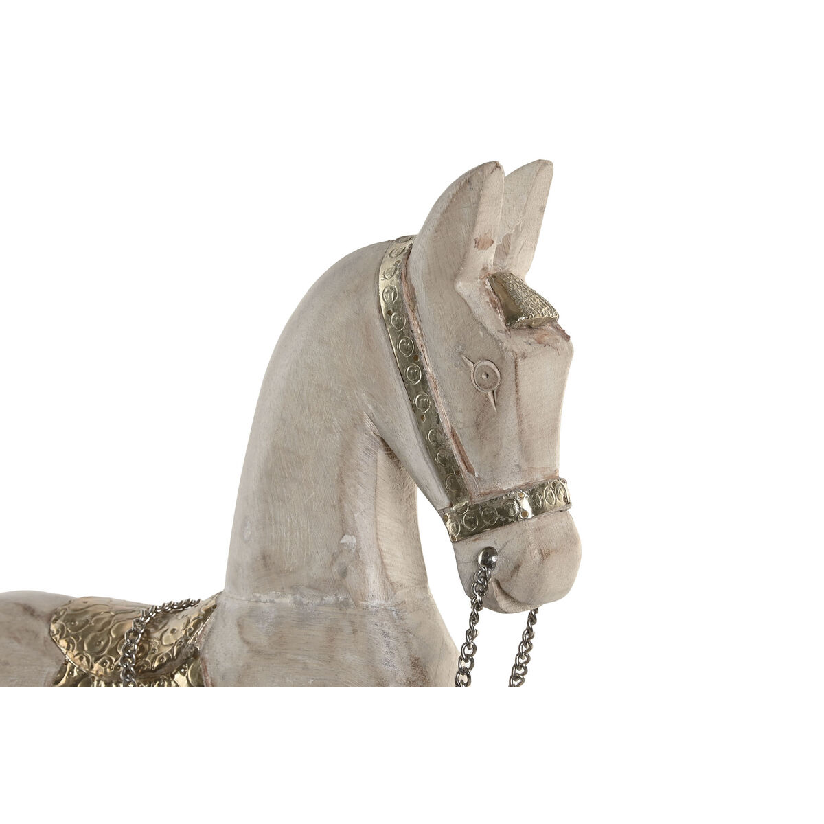 Prydnadsfigur Home ESPRIT Silvrig Naturell Häst 53 X 10 X 60 CM - 2