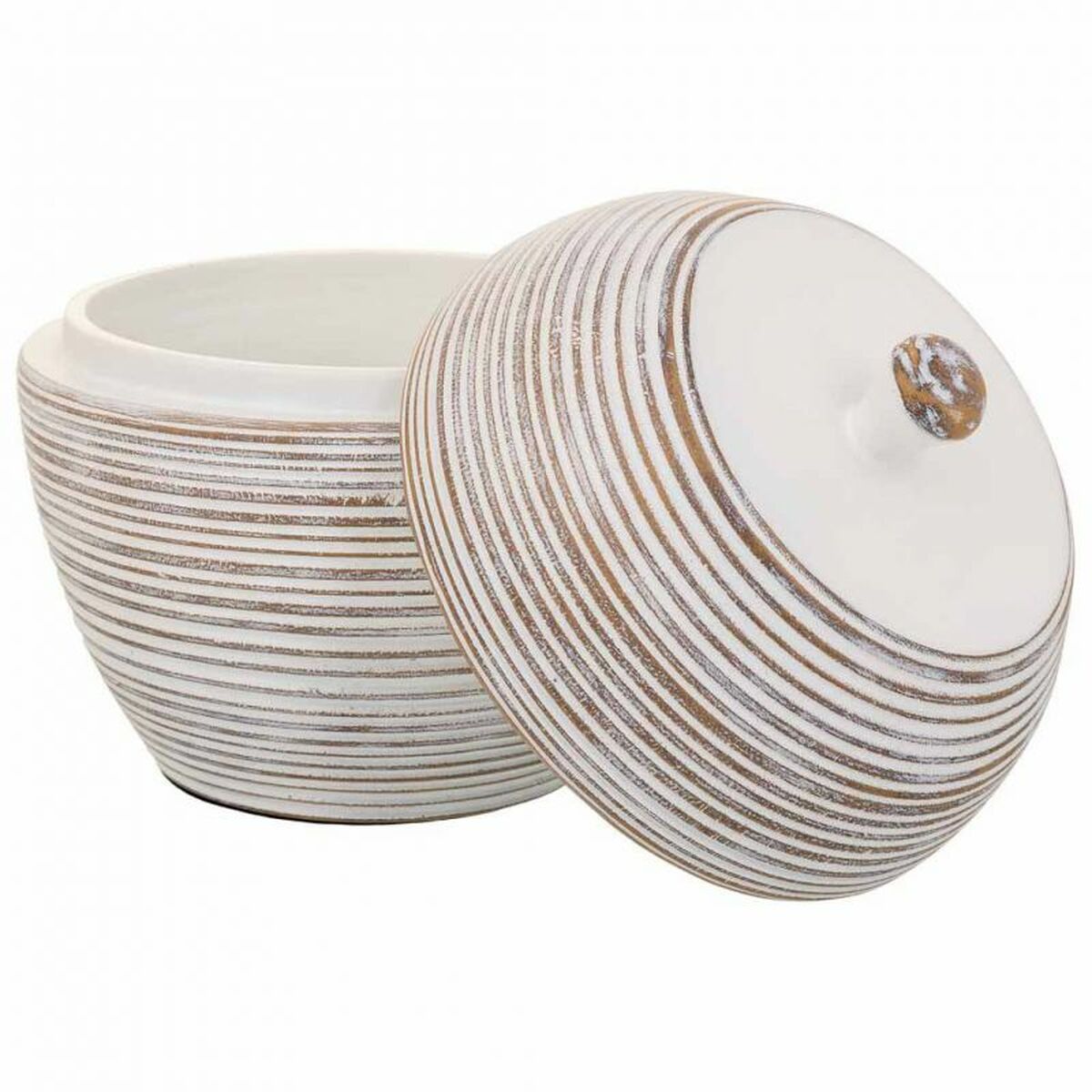 Dekorationslåda Alexandra House Living Vit Polyresin 19 x 23 x 19 cm - 5
