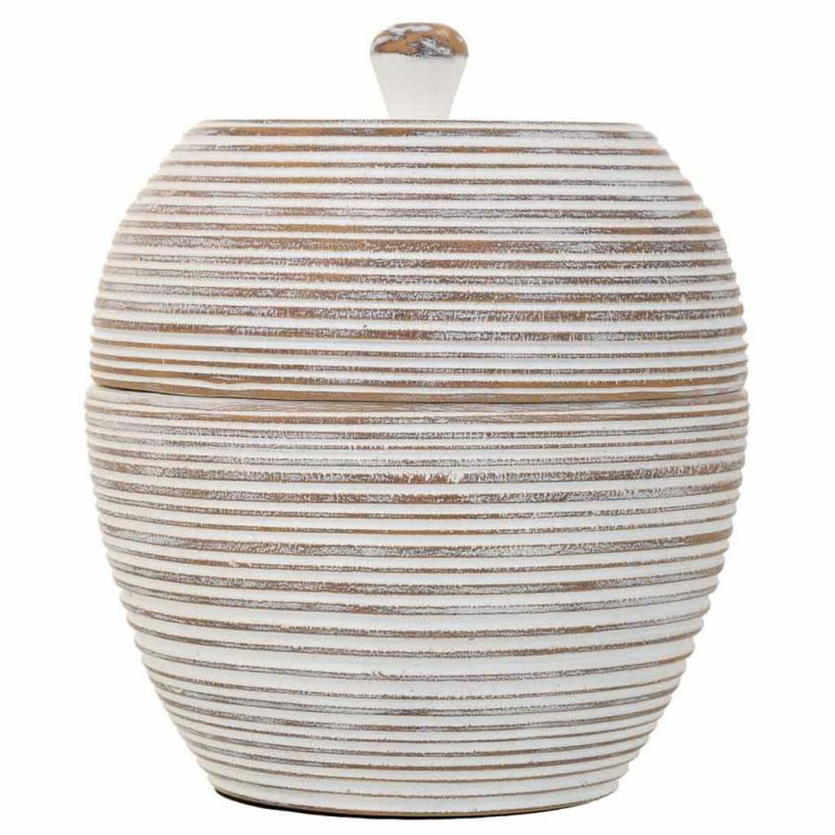 Dekorationslåda Alexandra House Living Vit Polyresin 19 x 23 x 19 cm - 3