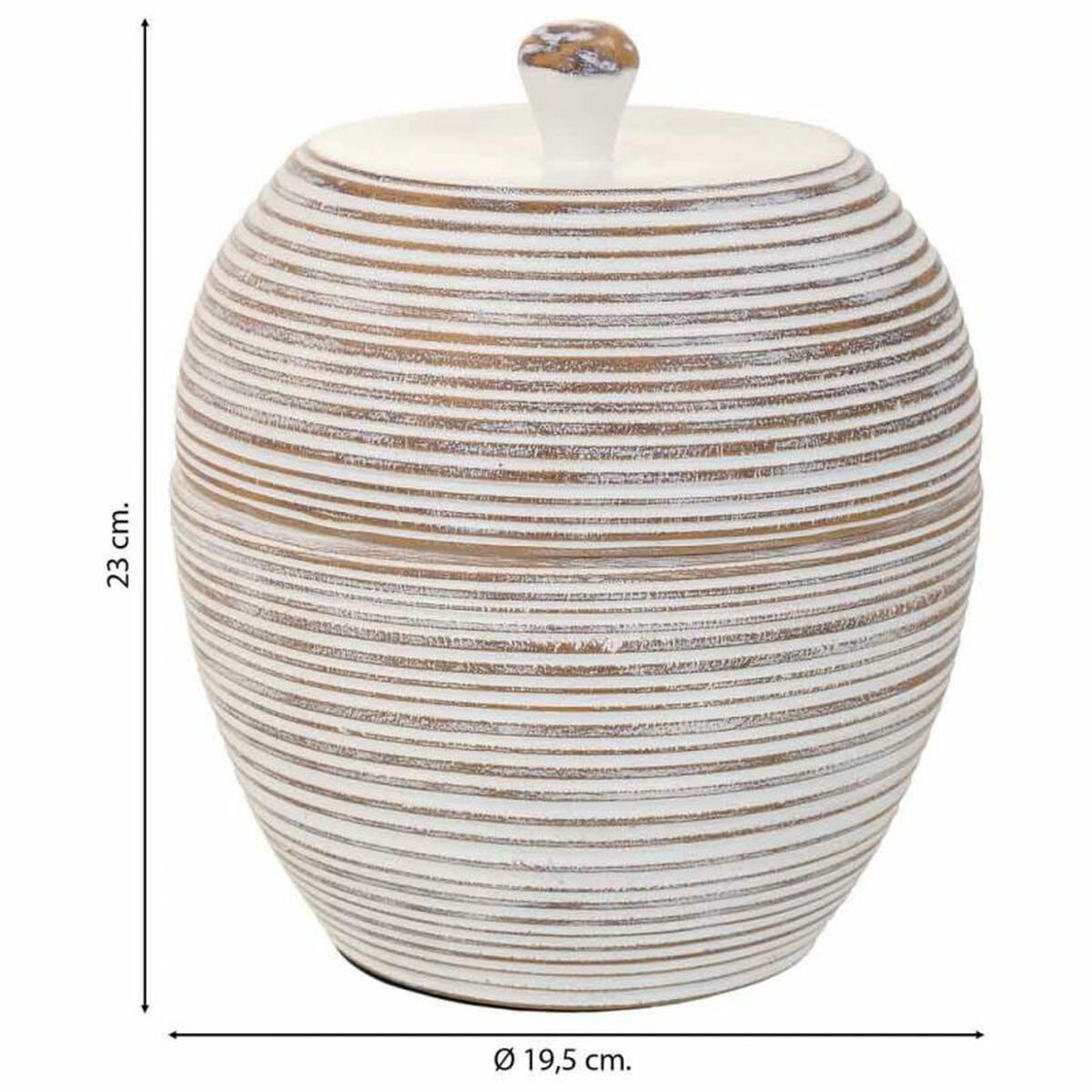 Dekorationslåda Alexandra House Living Vit Polyresin 19 x 23 x 19 cm - 4
