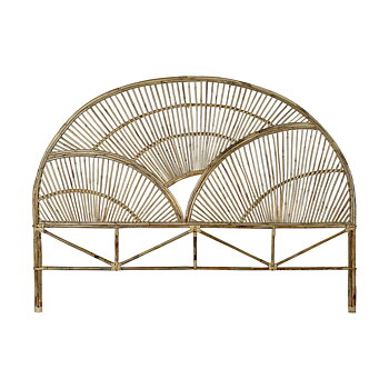 Sänggavel DKD Home Decor Naturell Rattan (178 x 4 x 128 cm)