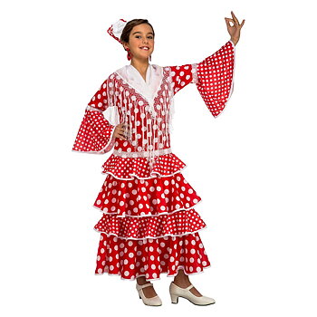 Maskeraddräkt för barn My Other Me Flamenco och sevillana 5-6 år Röd
