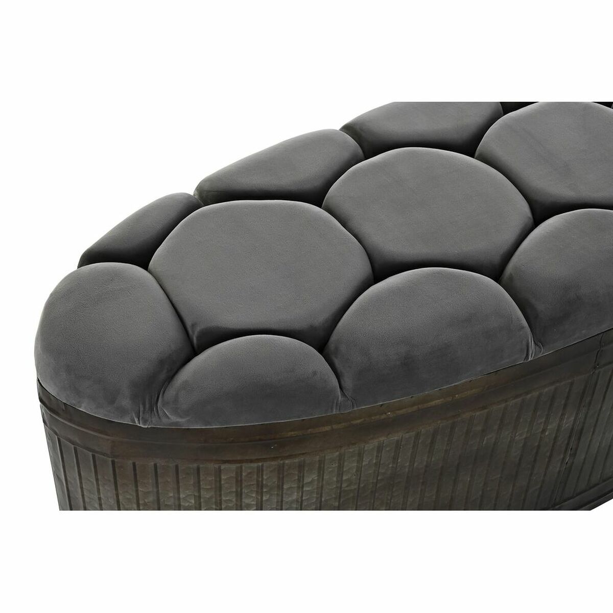 Sittpall DKD Home Decor Grå Metall 117 x 42 x 47 cm - 6