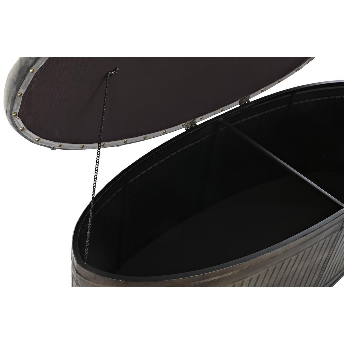 Sittpall DKD Home Decor Grå Metall 117 x 42 x 47 cm - 2