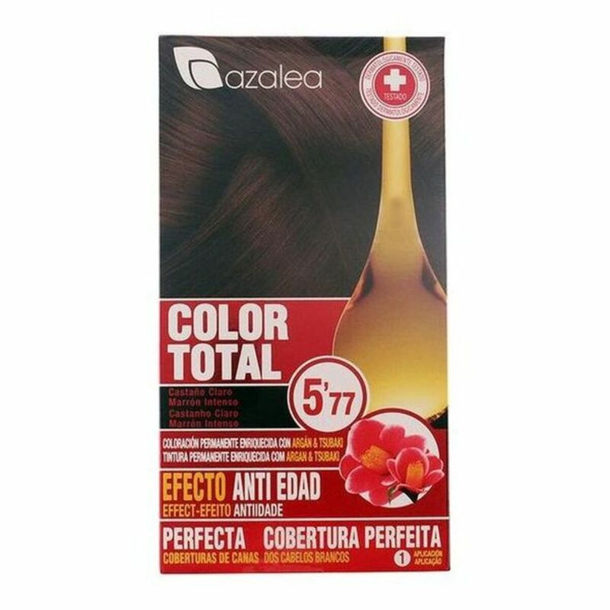 Permanent Anti-Ageing färg Azalea Color Total Starkt ljust kastanjebrunt Platinablont Nº 5,77-Castano Claro Marron Intenso (1 an
