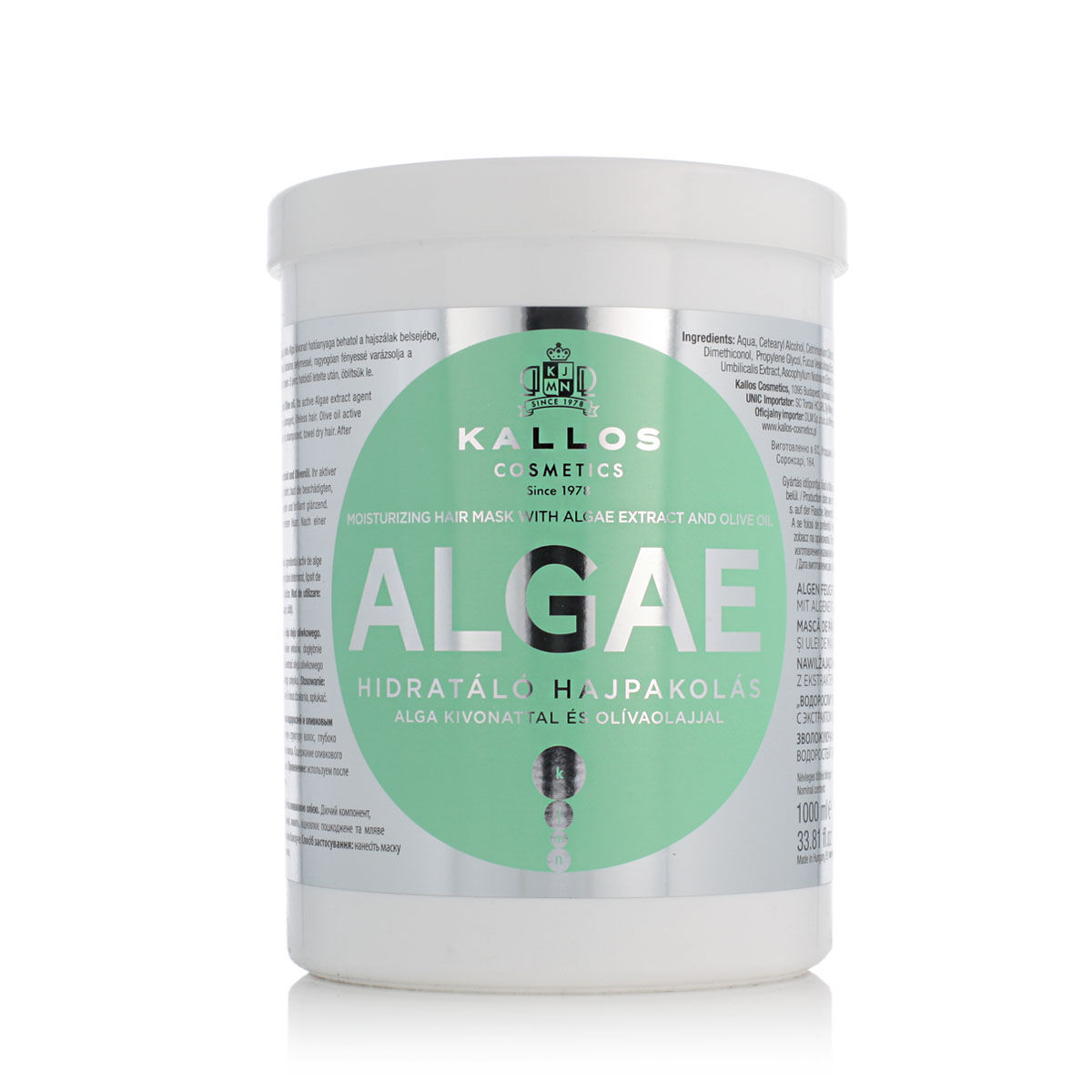 Hårinpackning Kallos Cosmetics Algae Fuktgivande 1 L - 2