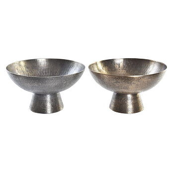 Bordsdekoration DKD Home Decor Gyllene Silvrig Aluminium 30 x 30 x 17 cm (2 antal)