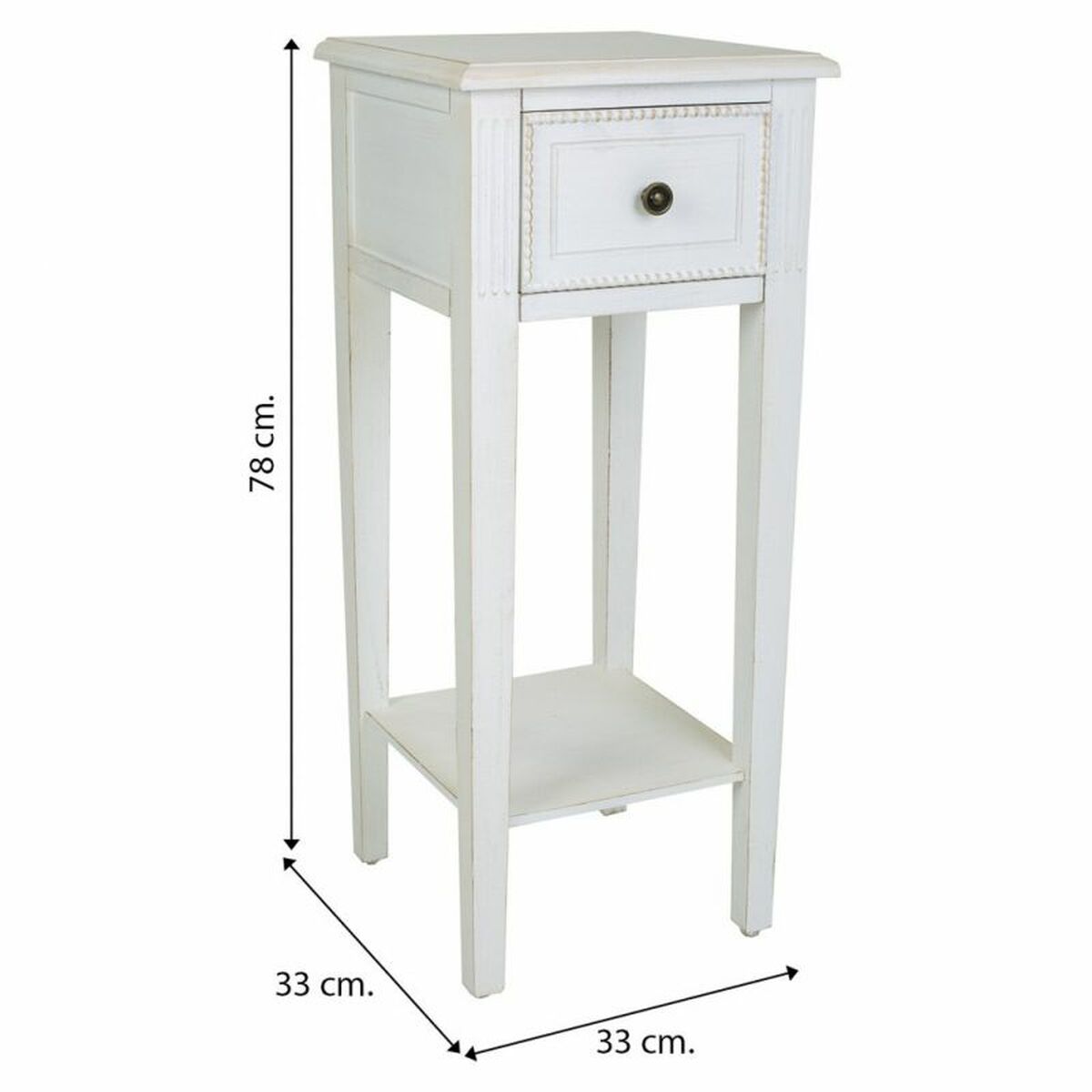 Sidobord Alexandra House Living Vit 33 x 78 x 33 cm - 8