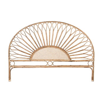 Sänggavel DKD Home Decor Naturell Solros Trä Rattan 178 x 4 x 90 cm 178 x 4 x 127 cm