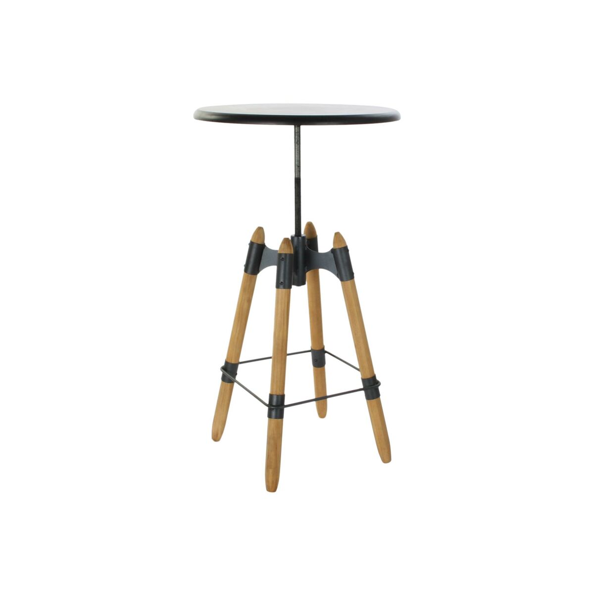 Sidobord DKD Home Decor 8424001831456 60 x 60 x 105 cm Naturell Svart Metall Trä - 4