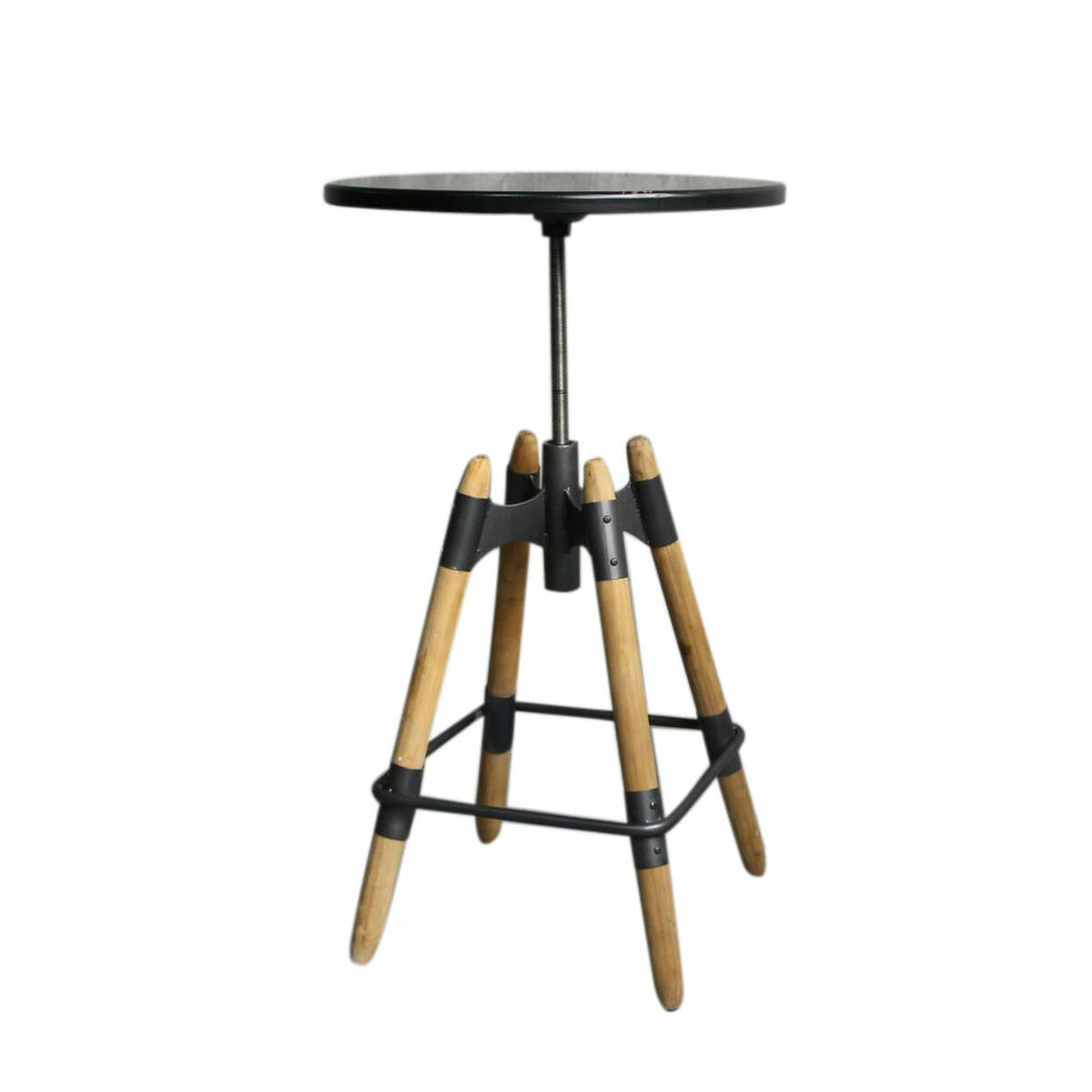 Sidobord DKD Home Decor 8424001831456 60 x 60 x 105 cm Naturell Svart Metall Trä - 2