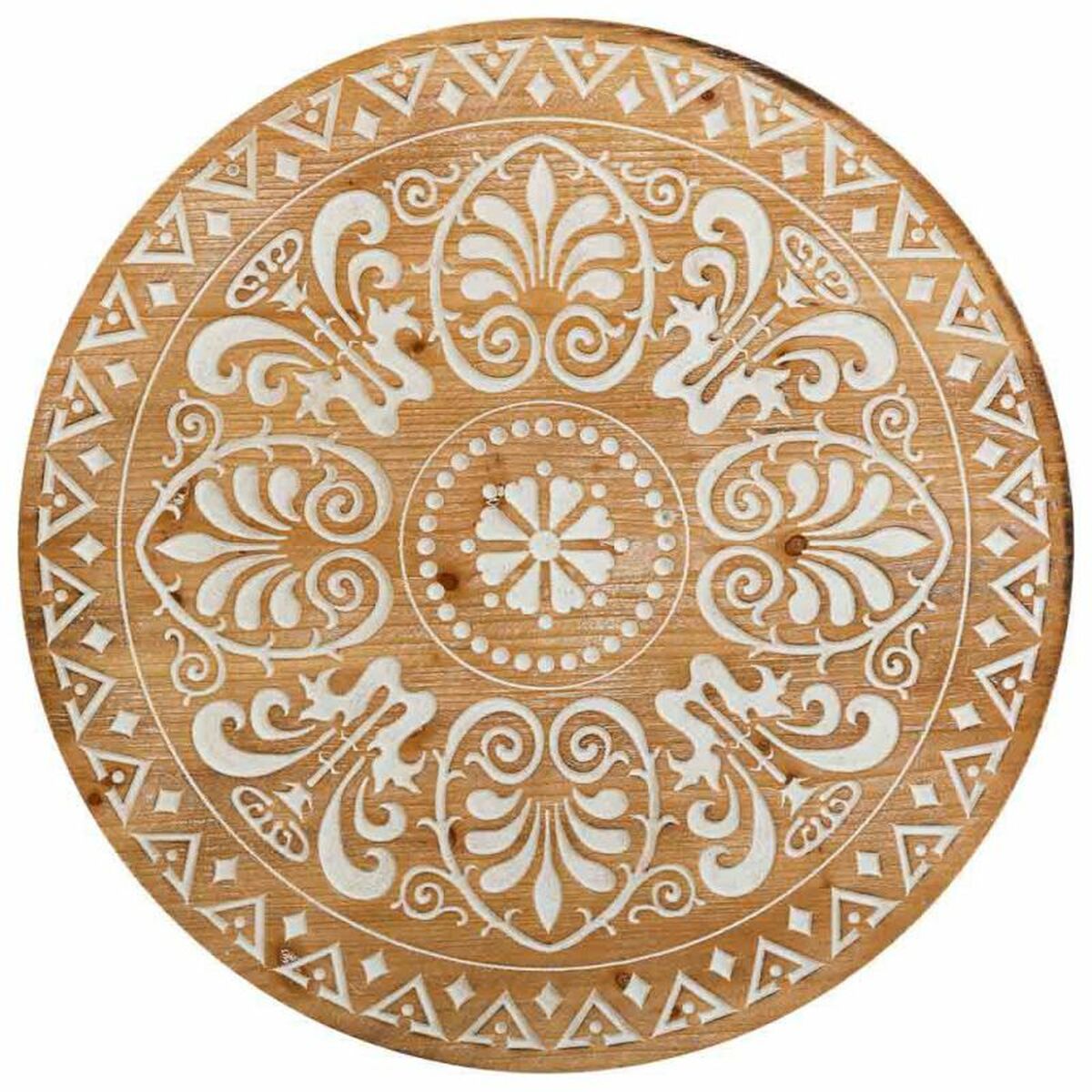 Väggdekoration Alexandra House Living Brun Granträ Trä MDF 60 x 60 cm - 3