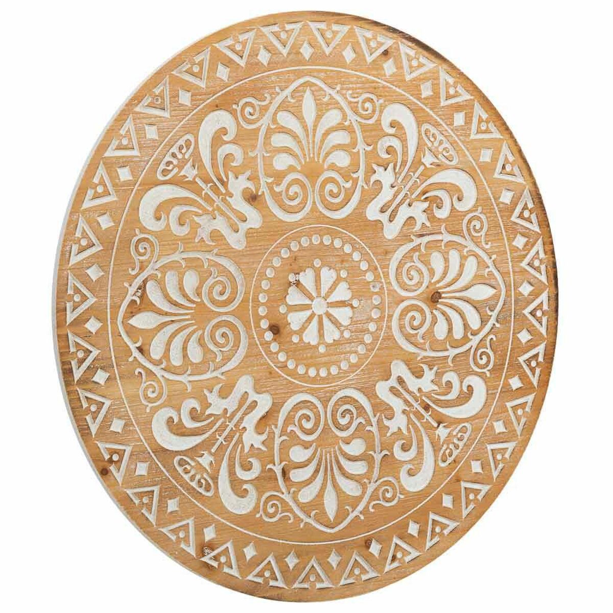 Väggdekoration Alexandra House Living Brun Granträ Trä MDF 60 x 60 cm