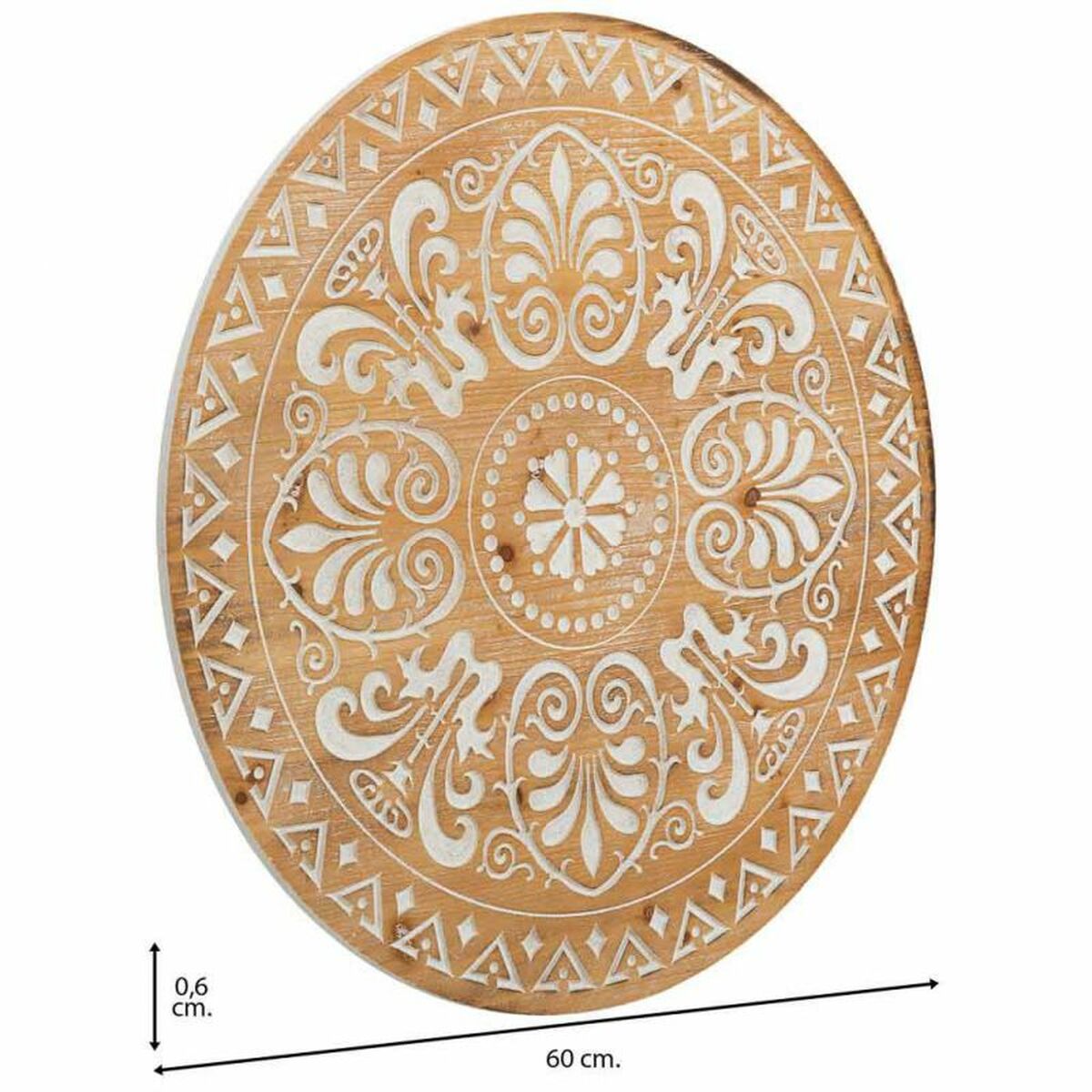 Väggdekoration Alexandra House Living Brun Granträ Trä MDF 60 x 60 cm - 4