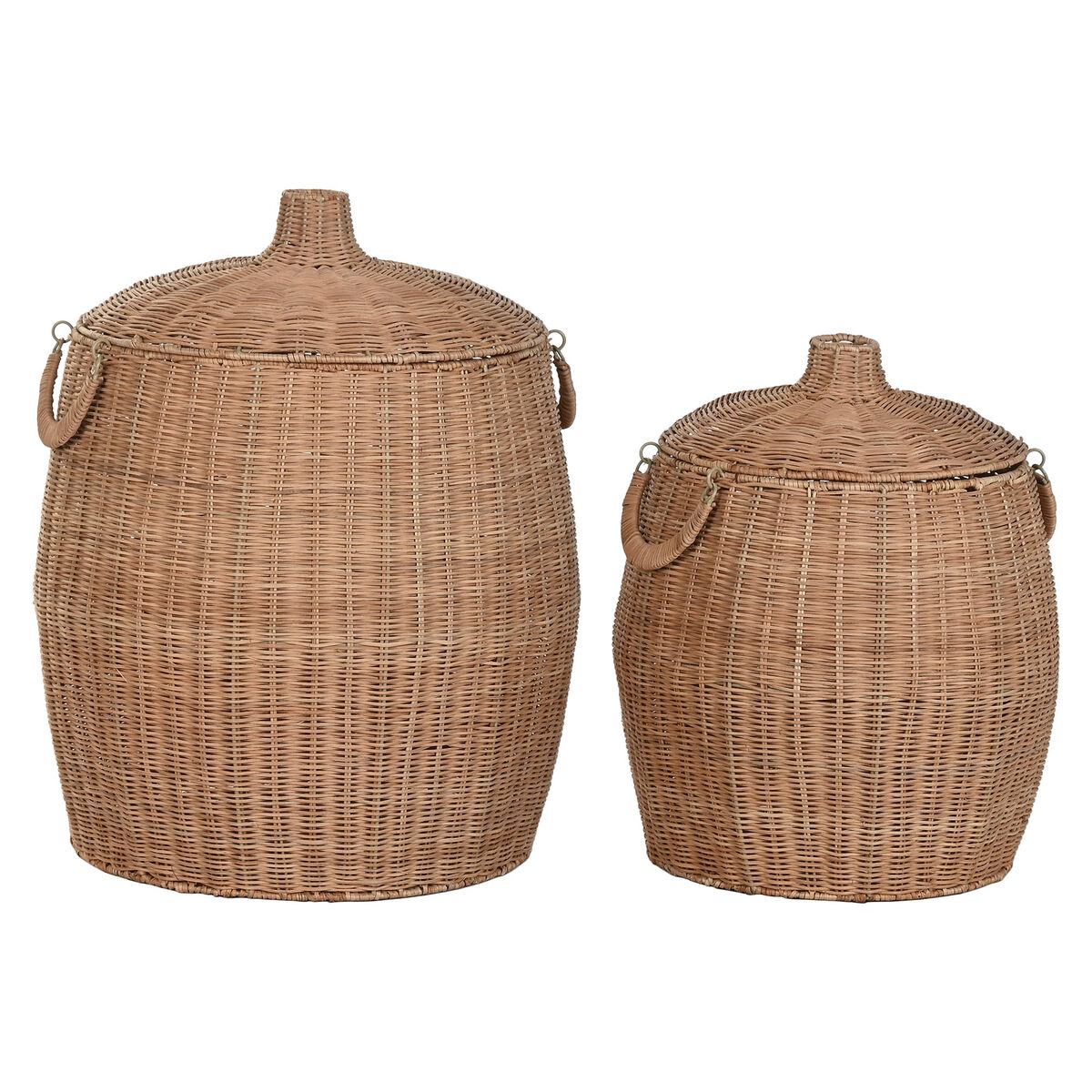 Dekorationslåda Home ESPRIT Naturell Metall Tropiskt (2 Delar)