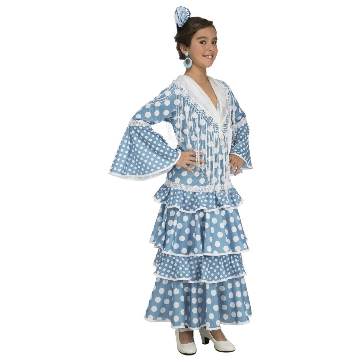 Maskeraddräkt för barn My Other Me Huelva Flamencodansare 7-9 år Turkos - 3