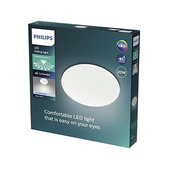 Infälld taklampa med LED Philips Moire 20 W Ø 38 cm Vit Metall (4000 K)