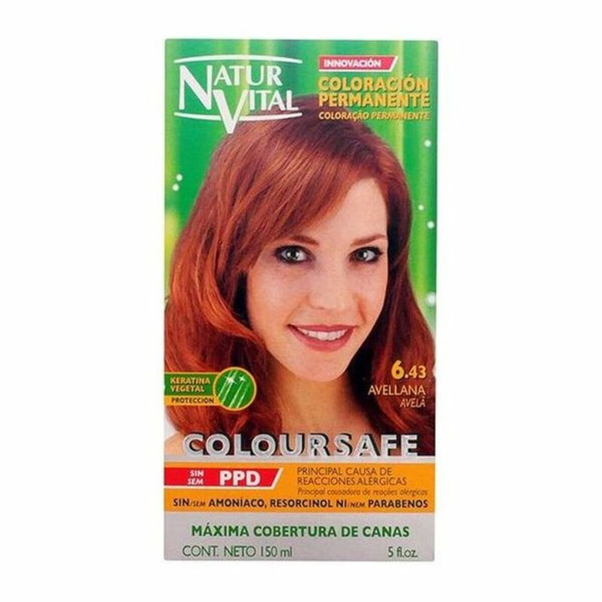 Färg utan ammoniak Naturaleza y Vida Coloursafe Nº 6.43-Avellana 150 ml