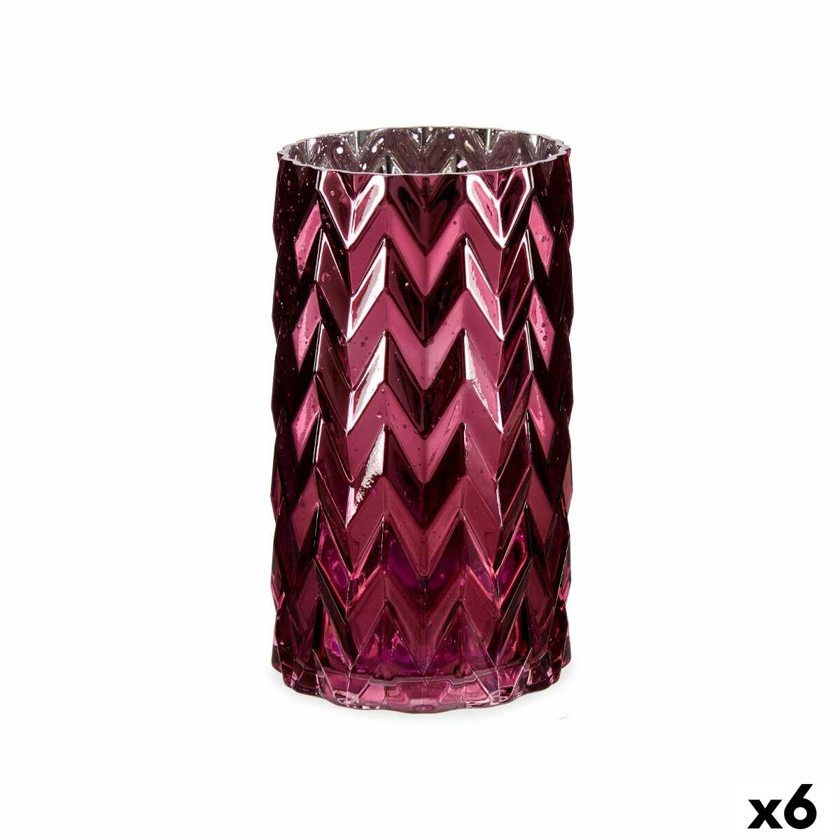 Vas Gift Decor Rosa Glas Ax Gravyr 11,3 x 19,5 x 11,3 cm (6 antal) - 4