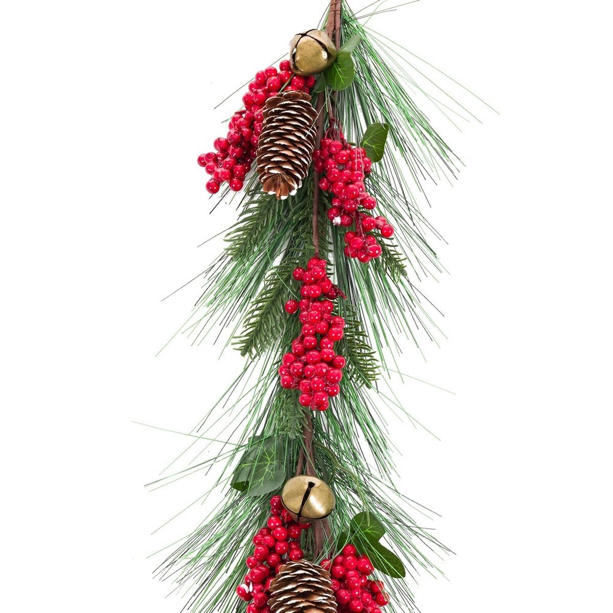 Julkrans Röd Grön Plast Ananas 140 cm - 7