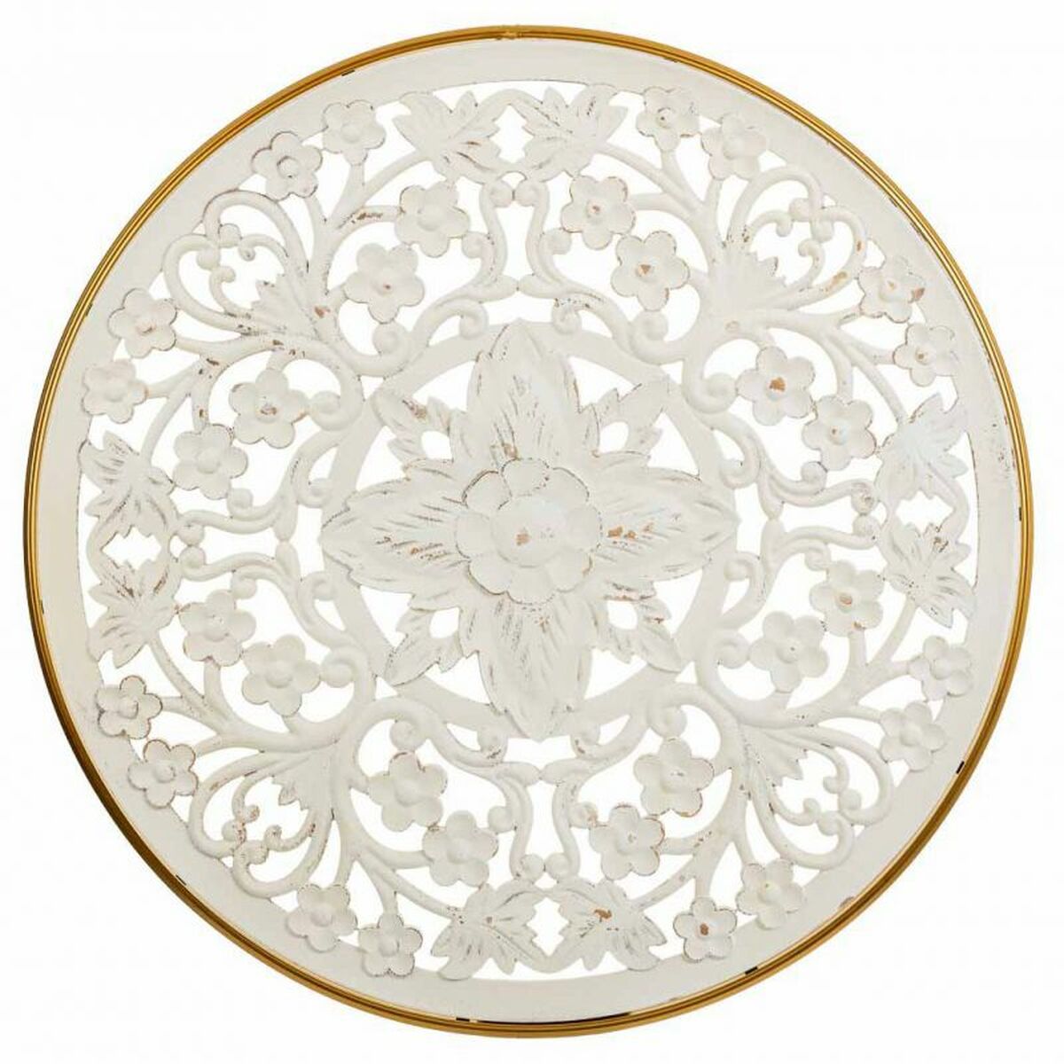 Väggdekoration Alexandra House Living Vit Metall Trä MDF 3 x 87 x 87 cm