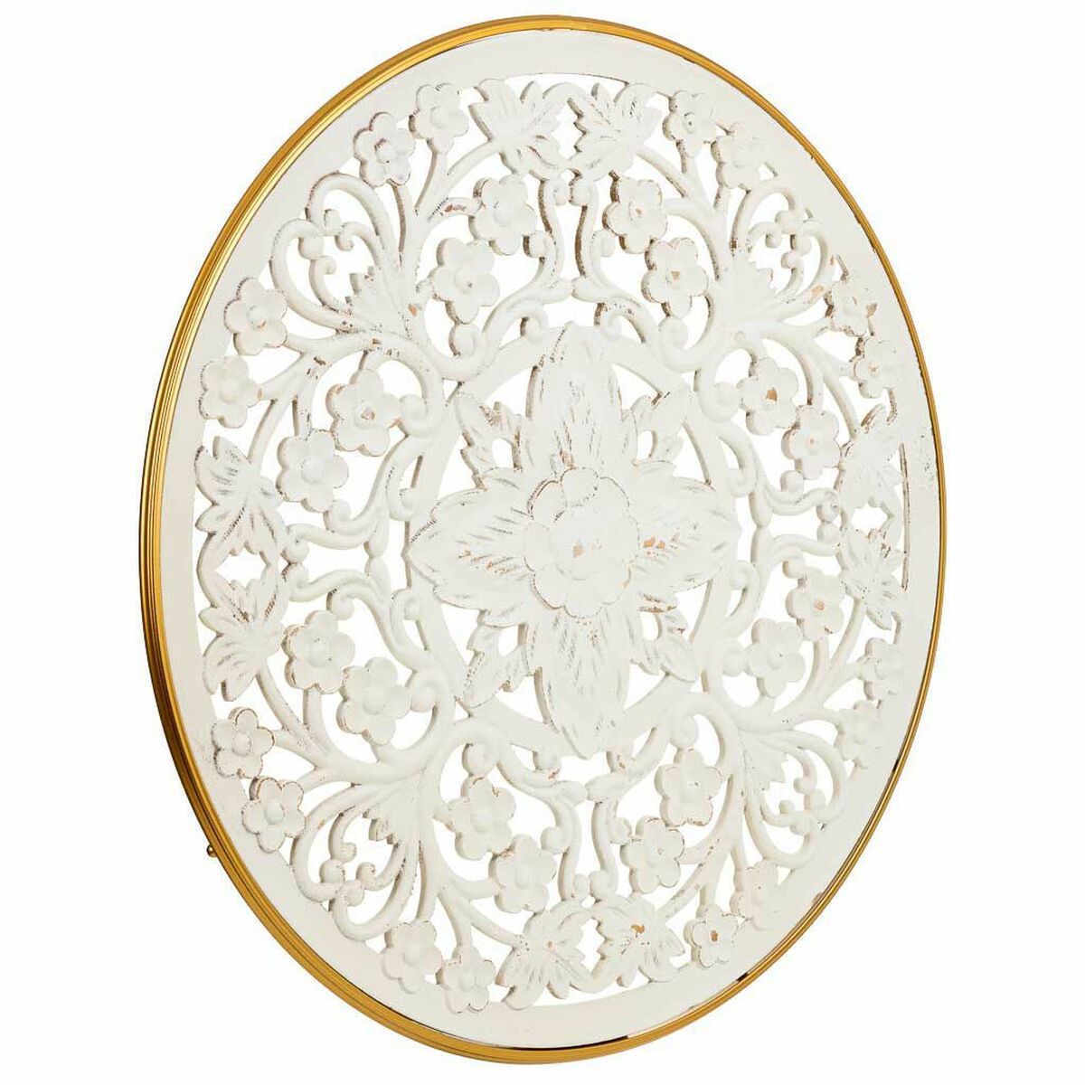 Väggdekoration Alexandra House Living Vit Metall Trä MDF 3 x 87 x 87 cm - 3
