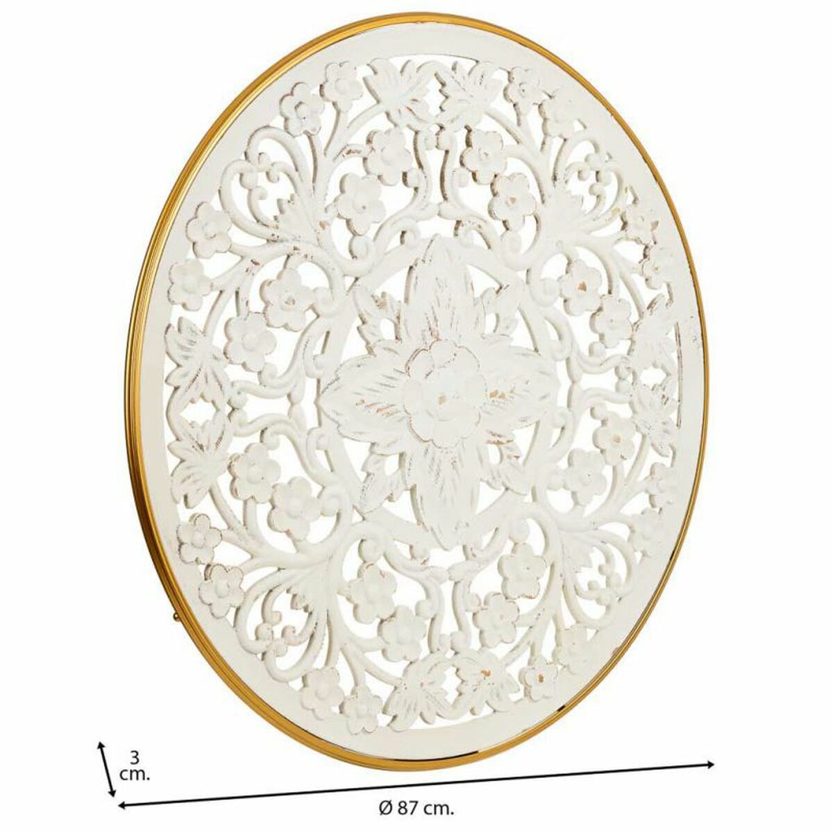 Väggdekoration Alexandra House Living Vit Metall Trä MDF 3 x 87 x 87 cm - 5