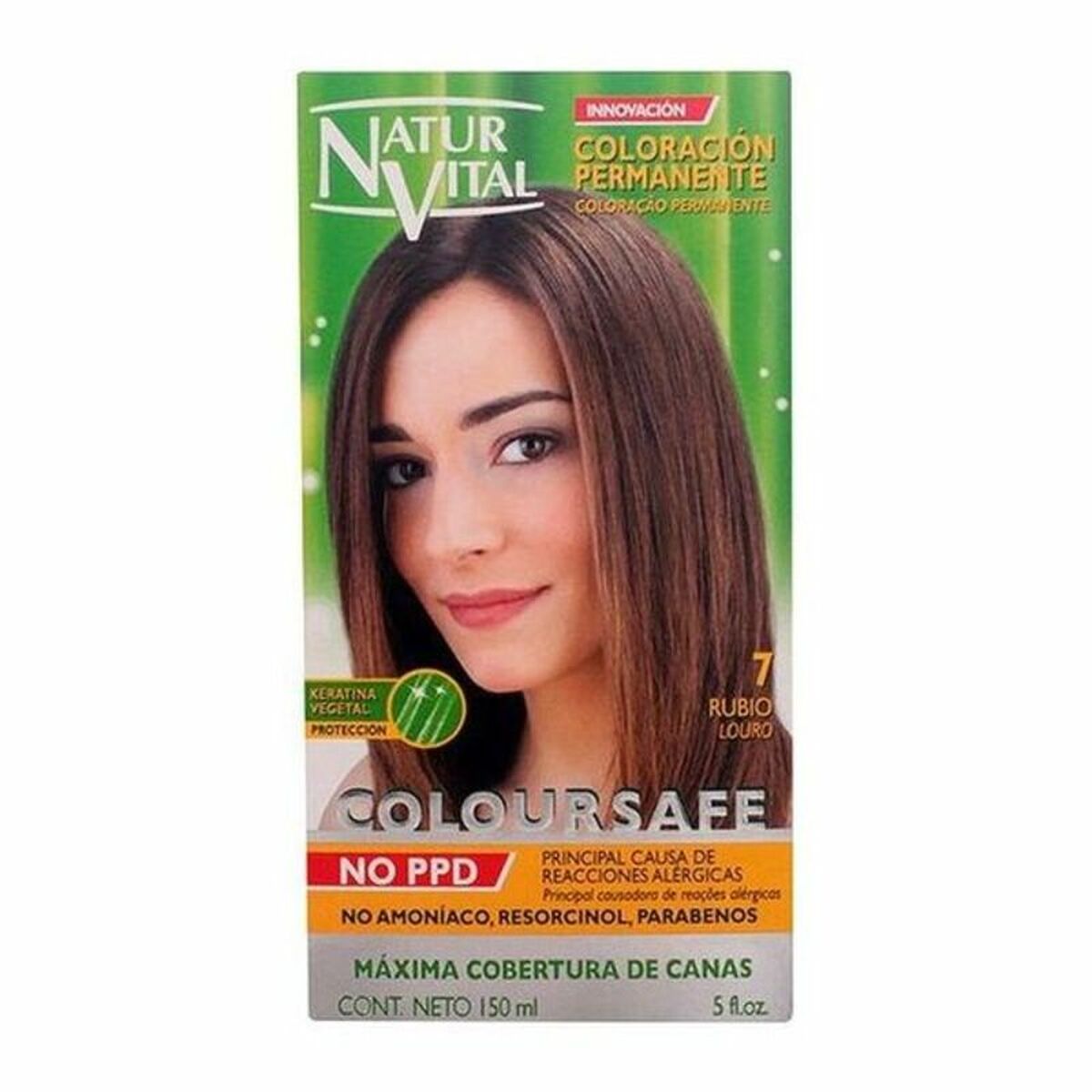 Färg utan ammoniak Naturaleza y Vida Coloursafe Nº 7-Rubio 150 ml