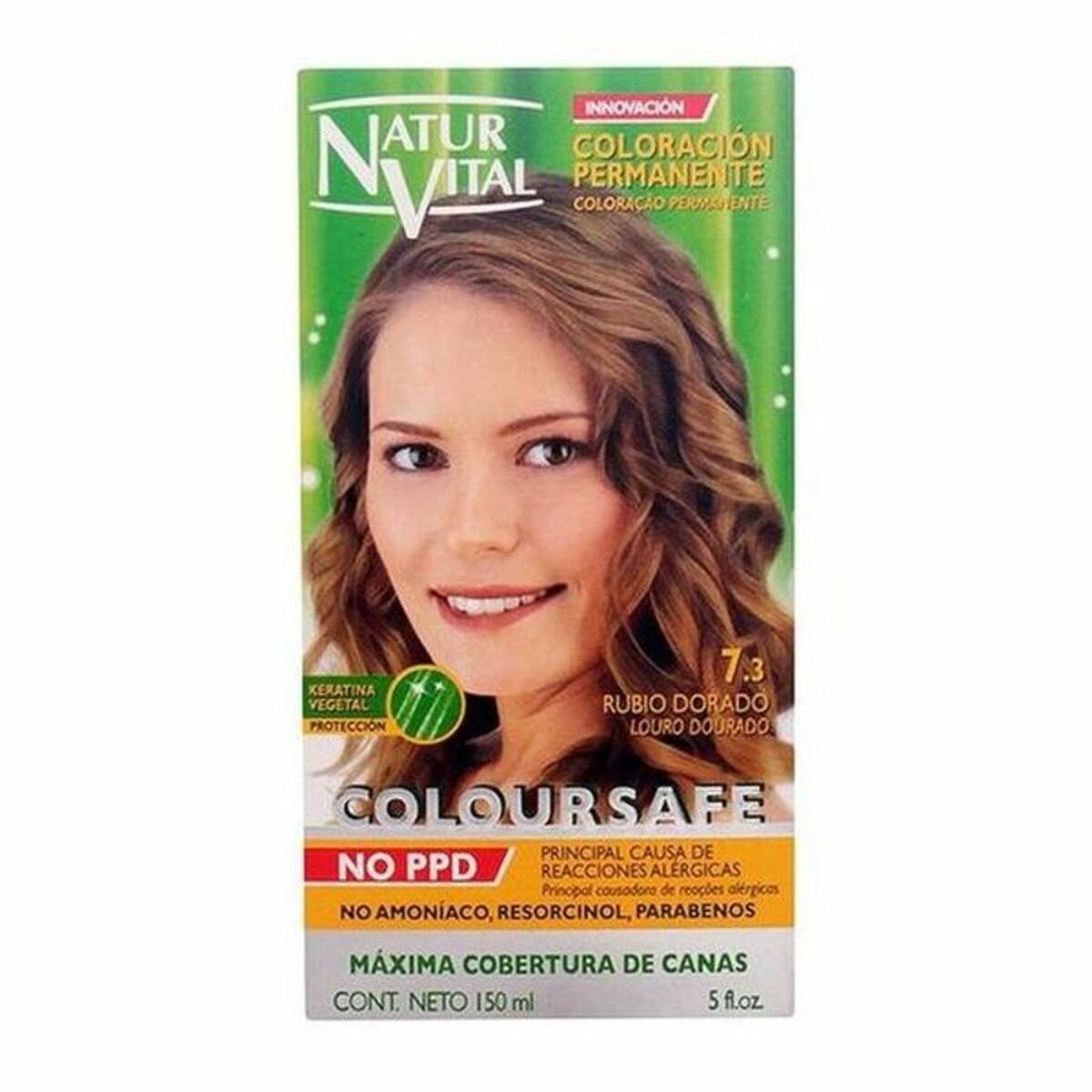 Färg utan ammoniak Naturaleza y Vida Coloursafe Nº 7.3-rubio dorado 150 ml