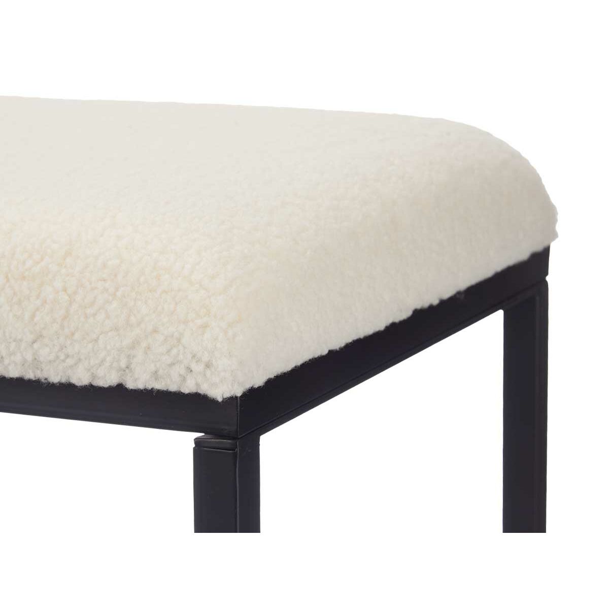 Bänk Gift Decor Vit Metall Tyg 81 x 42 x 38 cm - 4