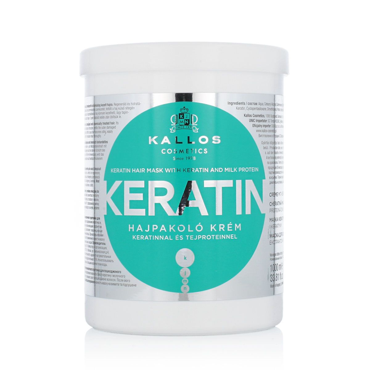 Stärkande hårinpackning Kallos Cosmetics Keratin 1 L