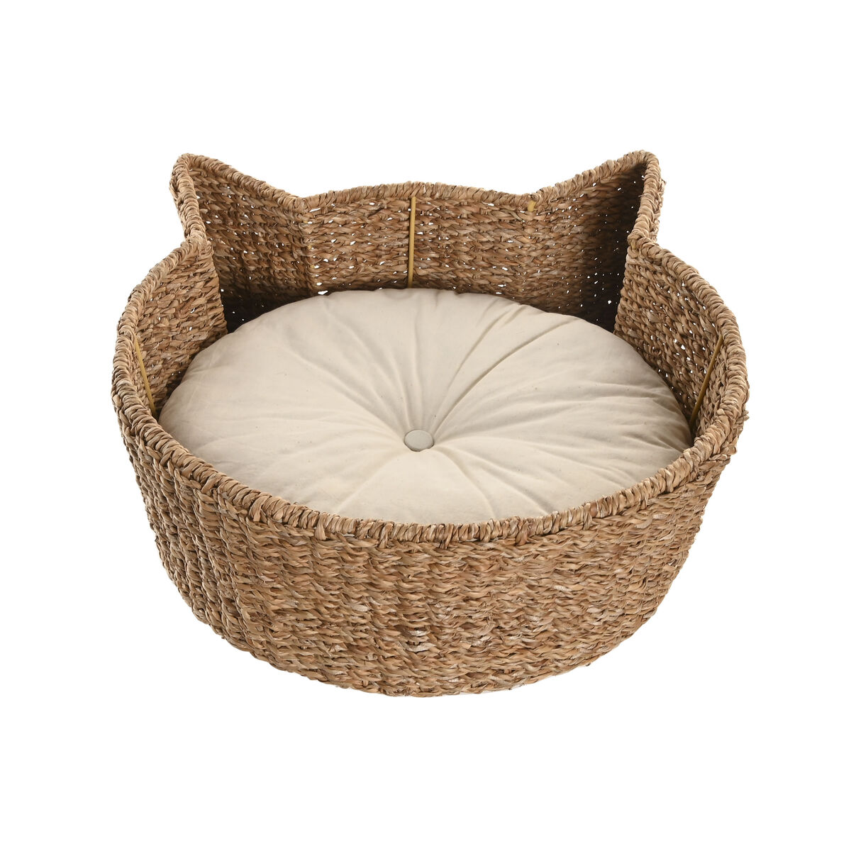 Säng för husdjur Home ESPRIT Vit Naturell Naturliga fibrer 55 X 45 X 18 CM