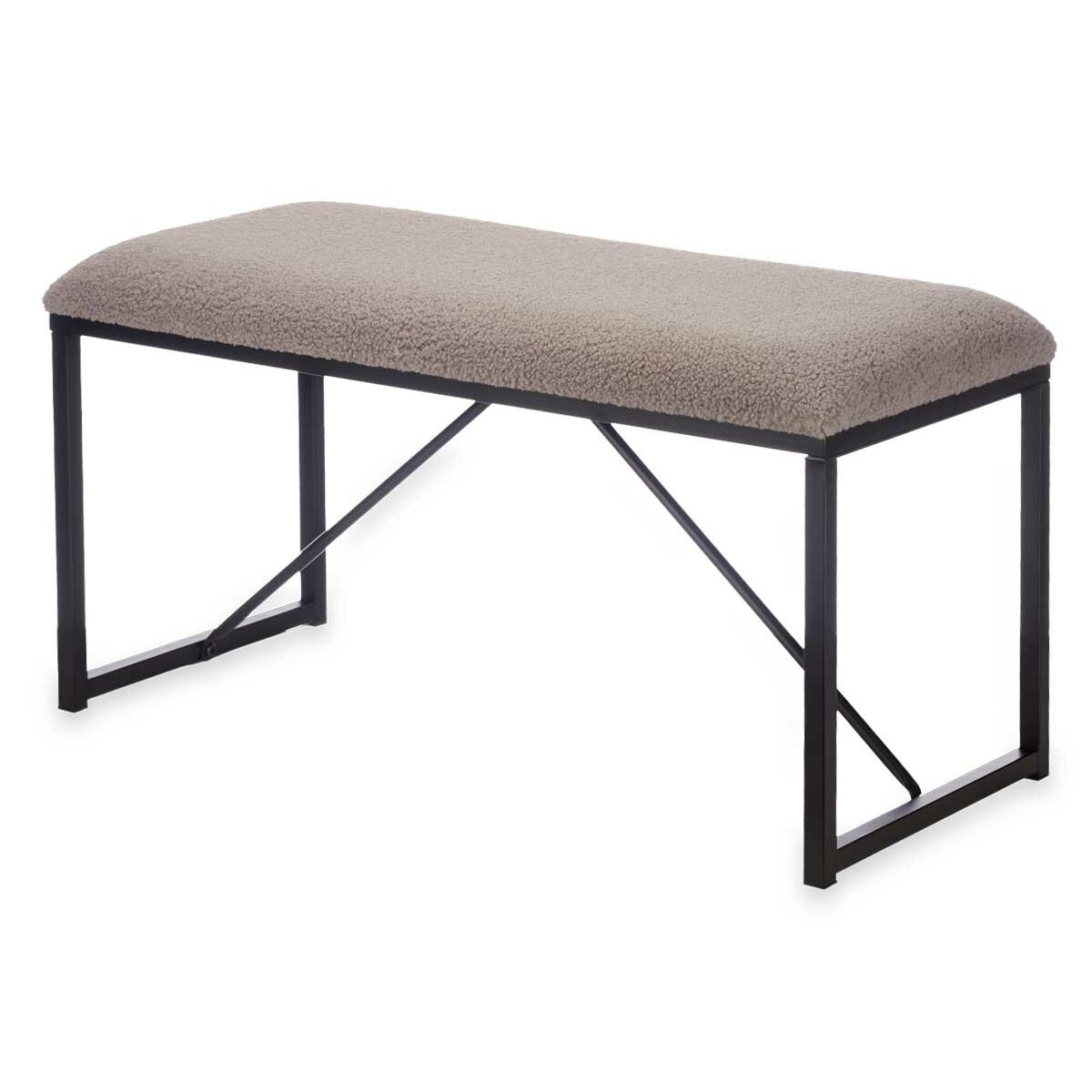 Bänk Gift Decor Brun Metall Tyg 81 x 42 x 38 cm
