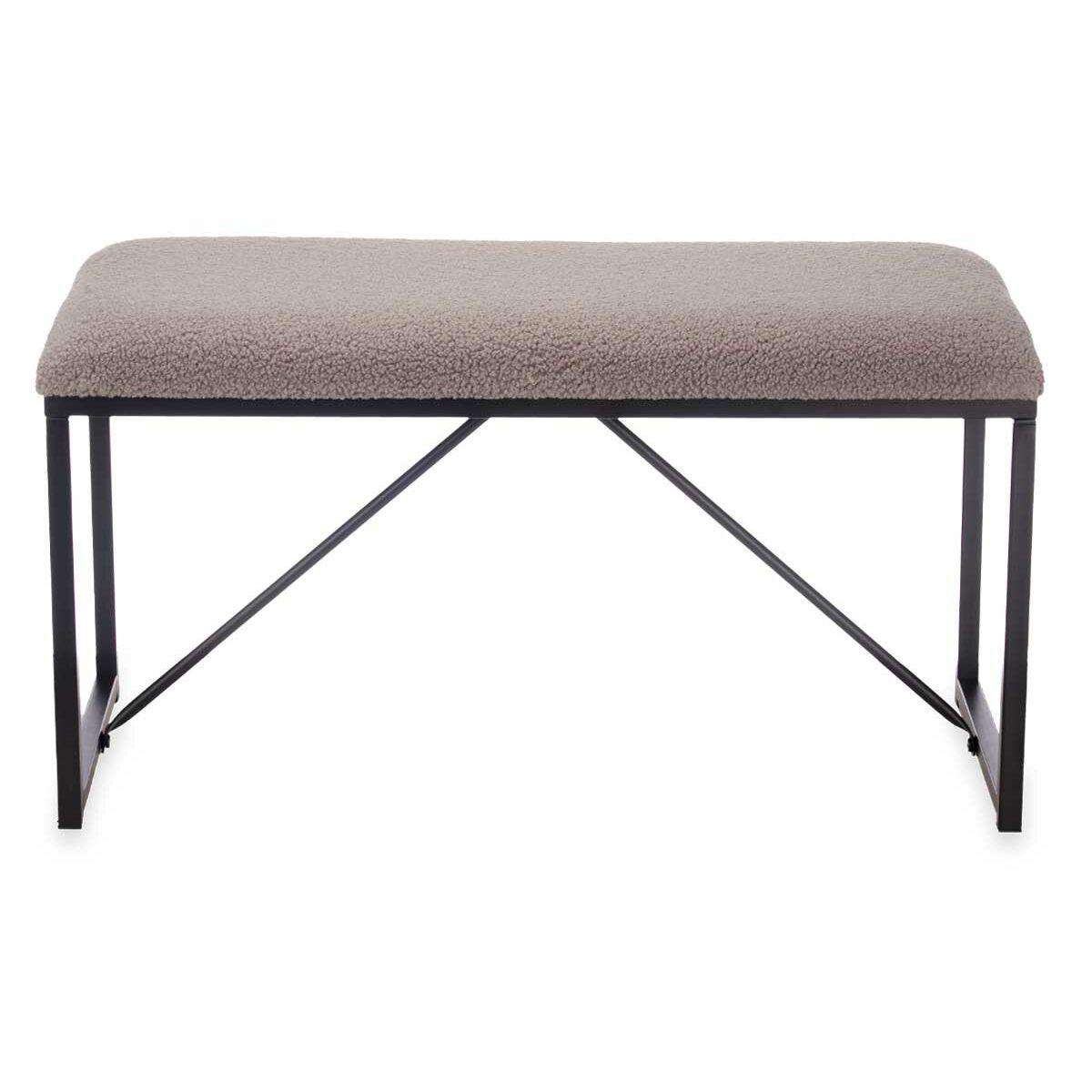 Bänk Gift Decor Brun Metall Tyg 81 x 42 x 38 cm - 3