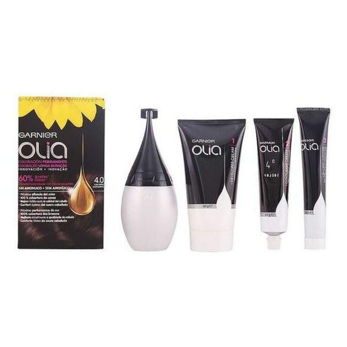 Färg utan ammoniak Garnier Olia Nº 4.0-Castano (1 antal) - 2