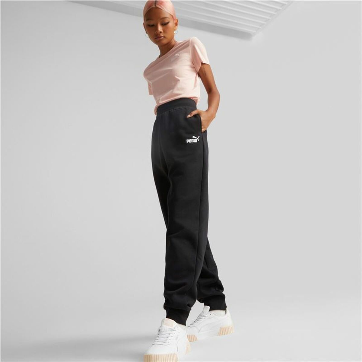 Nederdel träningsoverall för vuxna Puma ESS+ Embroidery High-Waist Kvinna Svart - 7