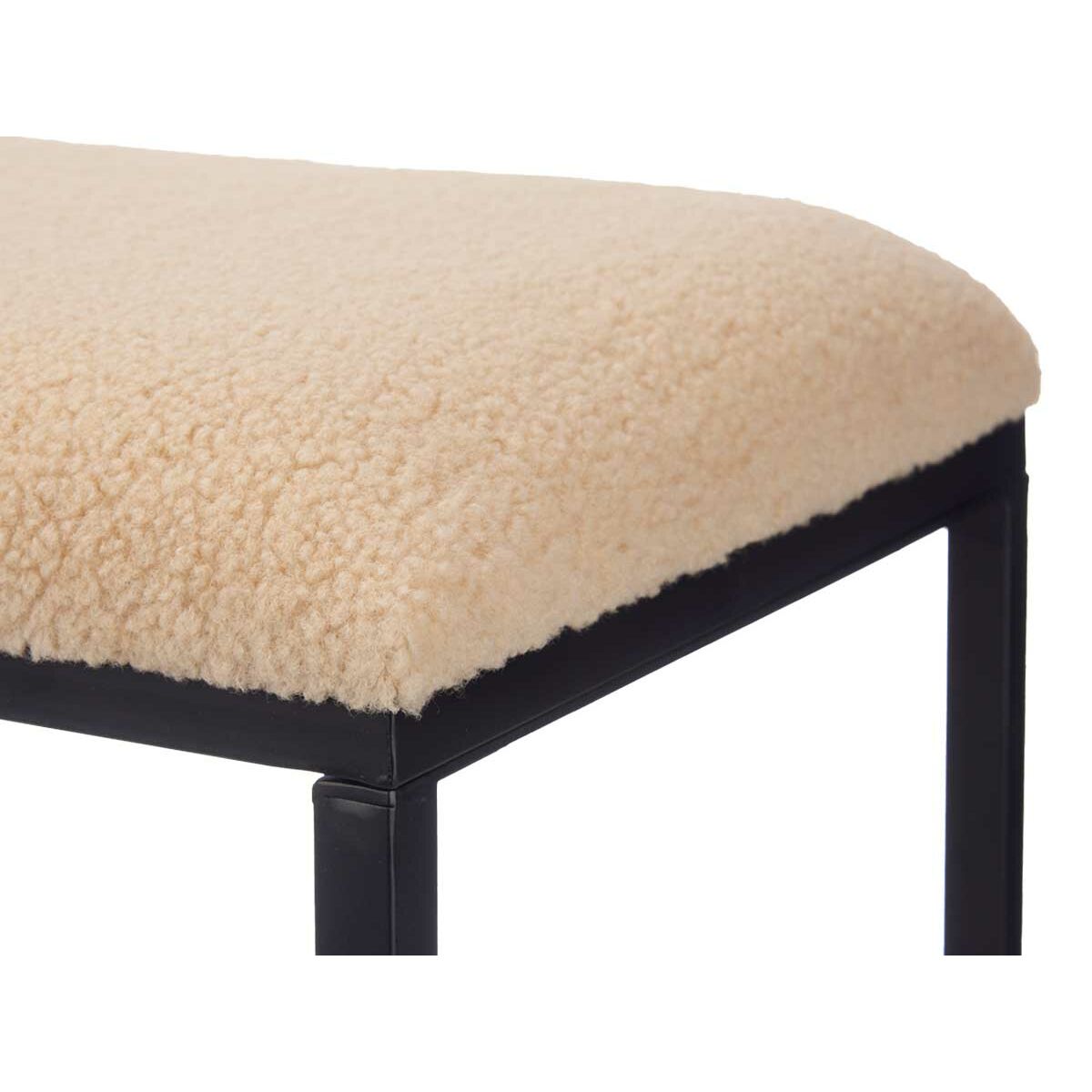 Bänk Gift Decor Beige Metall Tyg 81 x 42 x 38 cm - 4