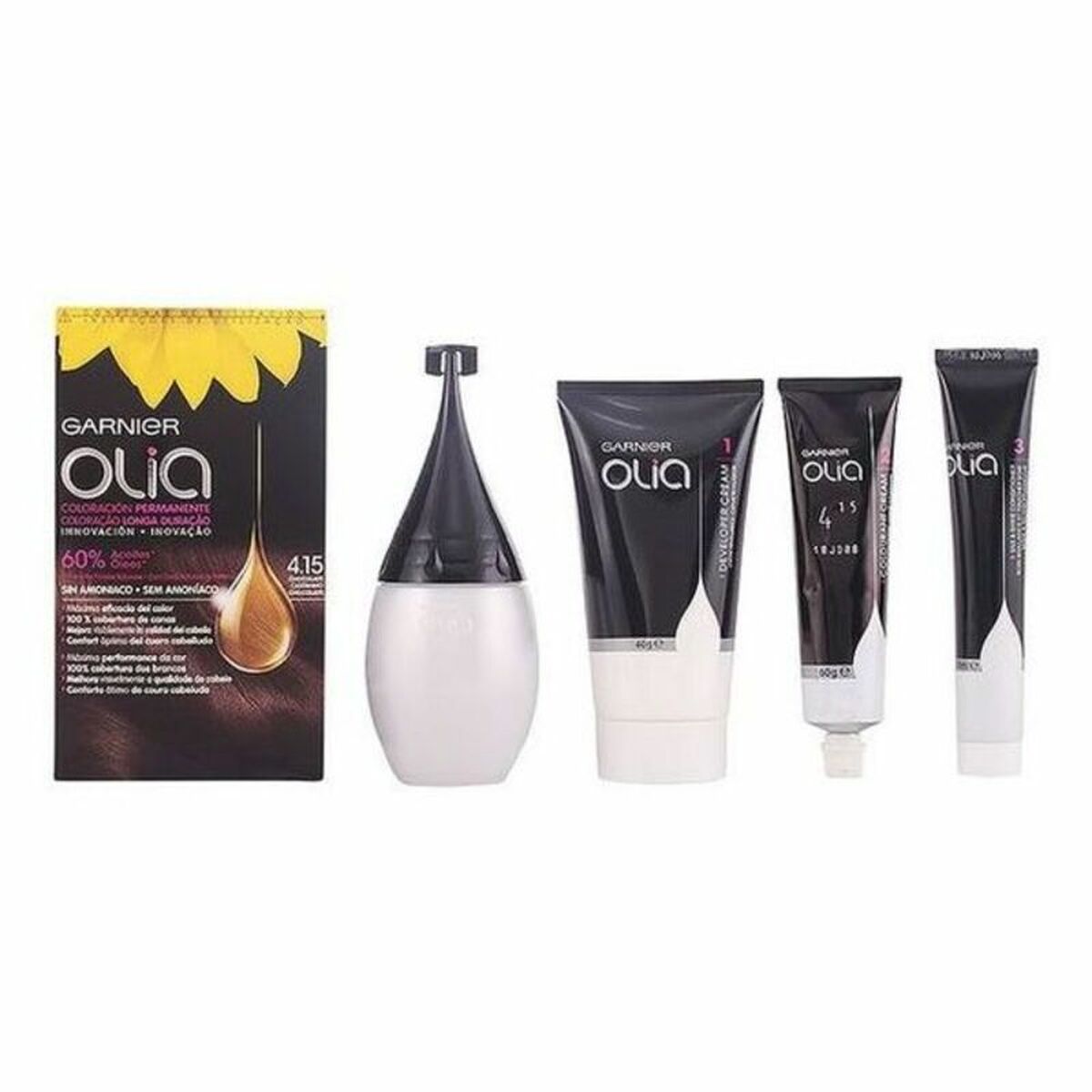 Färg utan ammoniak Garnier Olia Nº 4,15 Chocolate Nº 4,15 Chocolate Lote (1 antal) - 2