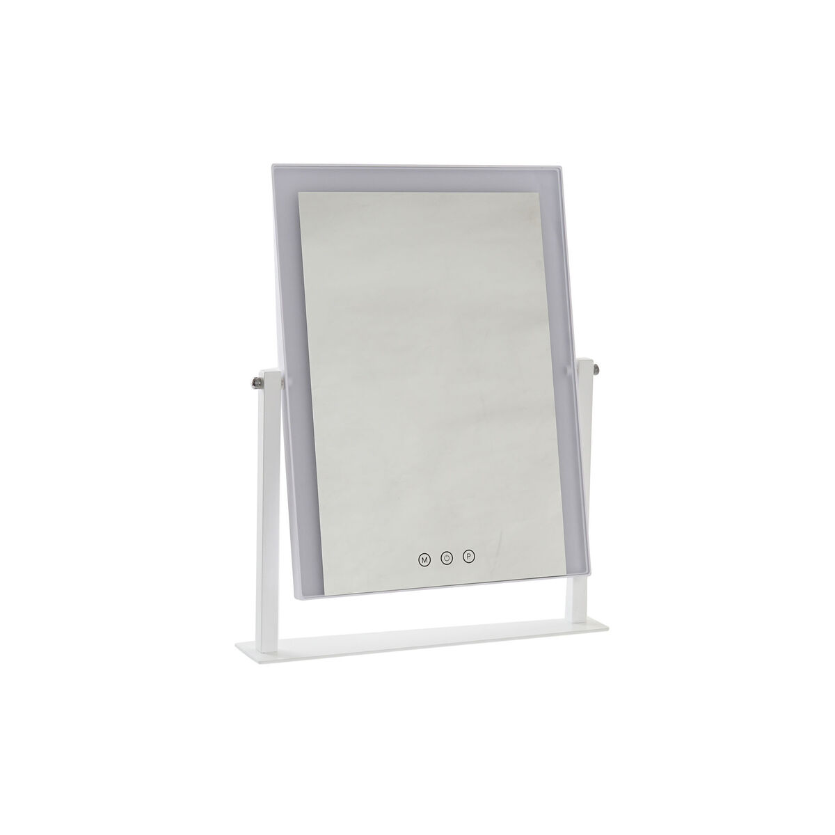Bordsspegel med Pekskärm och LED-ljus DKD Home Decor Metall Vit (35 x 2 x 45 cm)