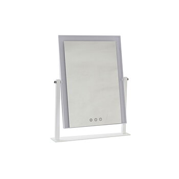 Bordsspegel med Pekskärm och LED-ljus DKD Home Decor Metall Vit (35 x 2 x 45 cm)